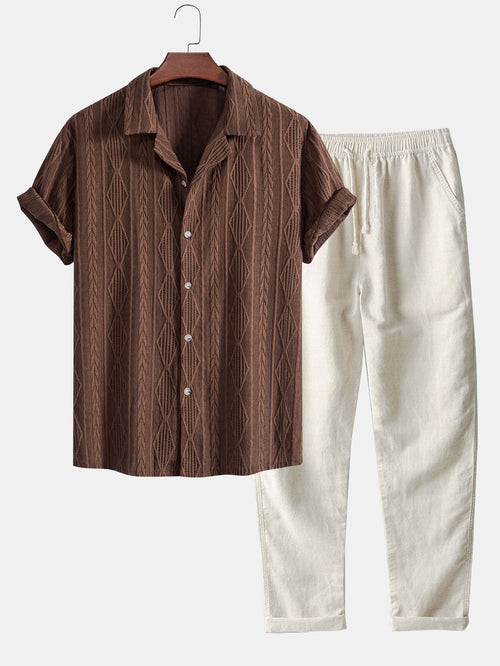 Andrea | Completo Uomo, Set Resort Camicia e Pantalone Coordinato Old Money