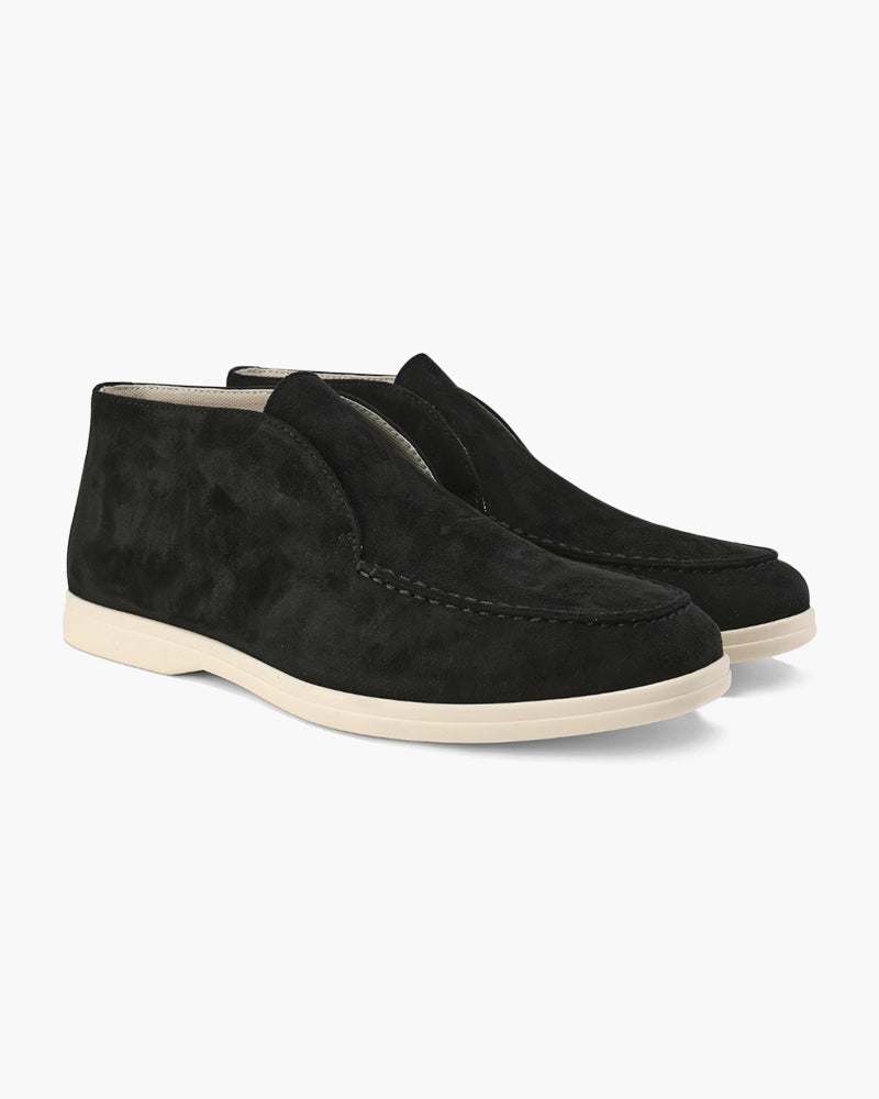 Matteo | Mocassini Alti Uomo in Camoscio, Scarpe Slip-On Eleganti Old Money