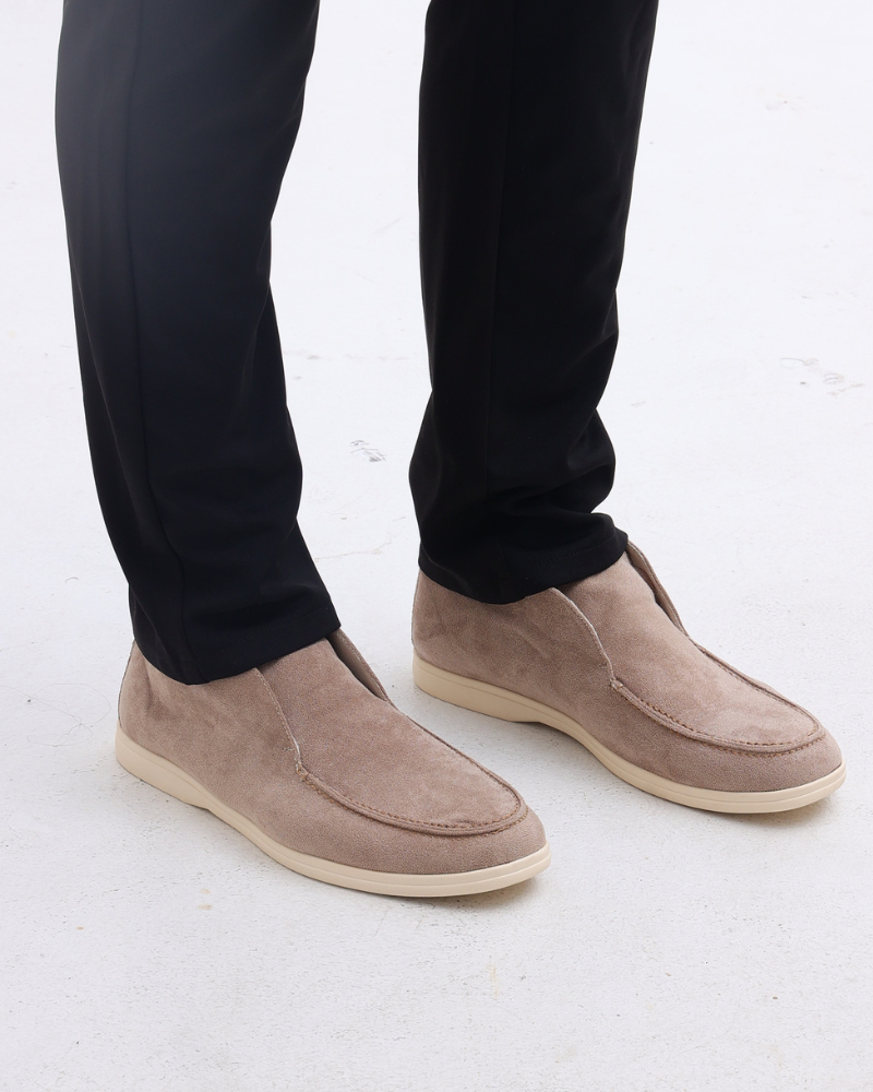 Matteo | Mocassini Alti Uomo in Camoscio, Scarpe Slip-On Eleganti Old Money