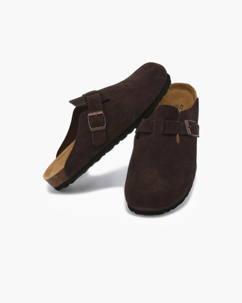 Stefano | Sabot Uomo in Camoscio, Scarpe Slip-On Aperte Old Money