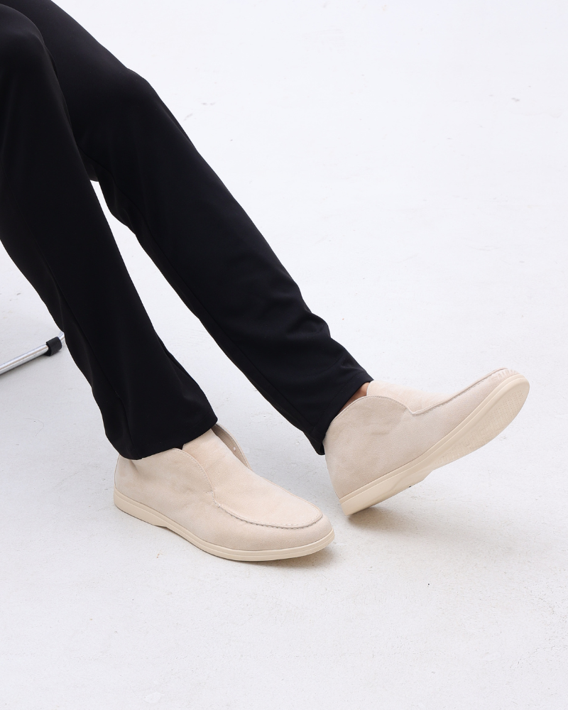 Matteo | Mocassini Alti Uomo in Camoscio, Scarpe Slip-On Eleganti Old Money