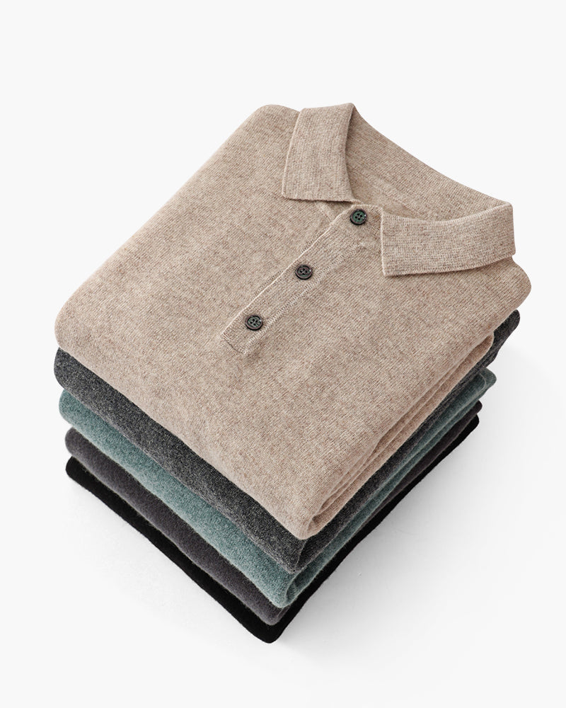 Emanuele | Polo Uomo in 100% Cashmere, Maglia Polo Premium Morbida Old Money