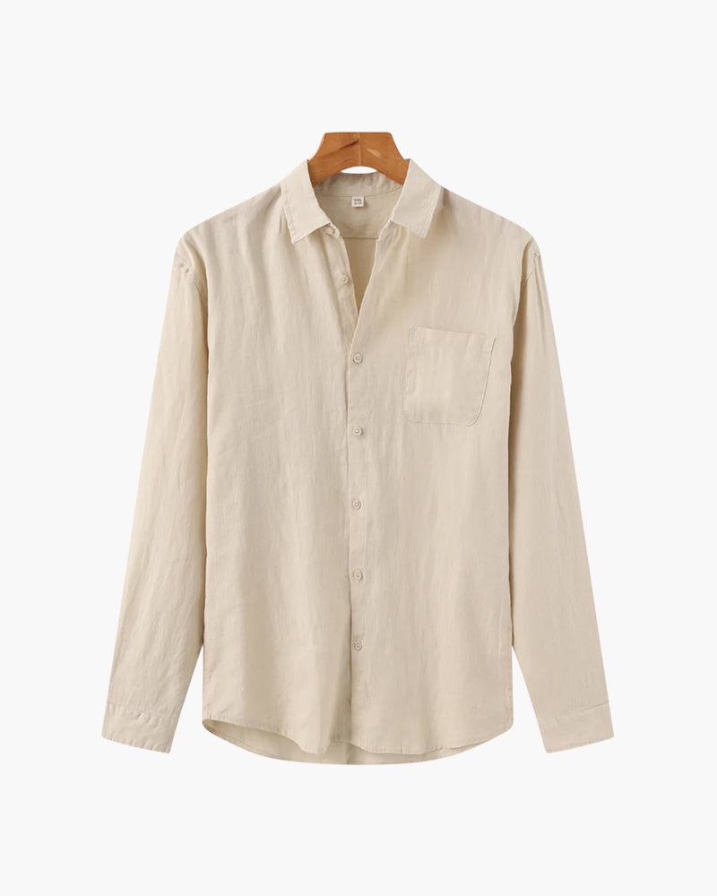 Lorenzo | Camicia Uomo in 100% Lino, Camicia Estiva Traspirante Old Money