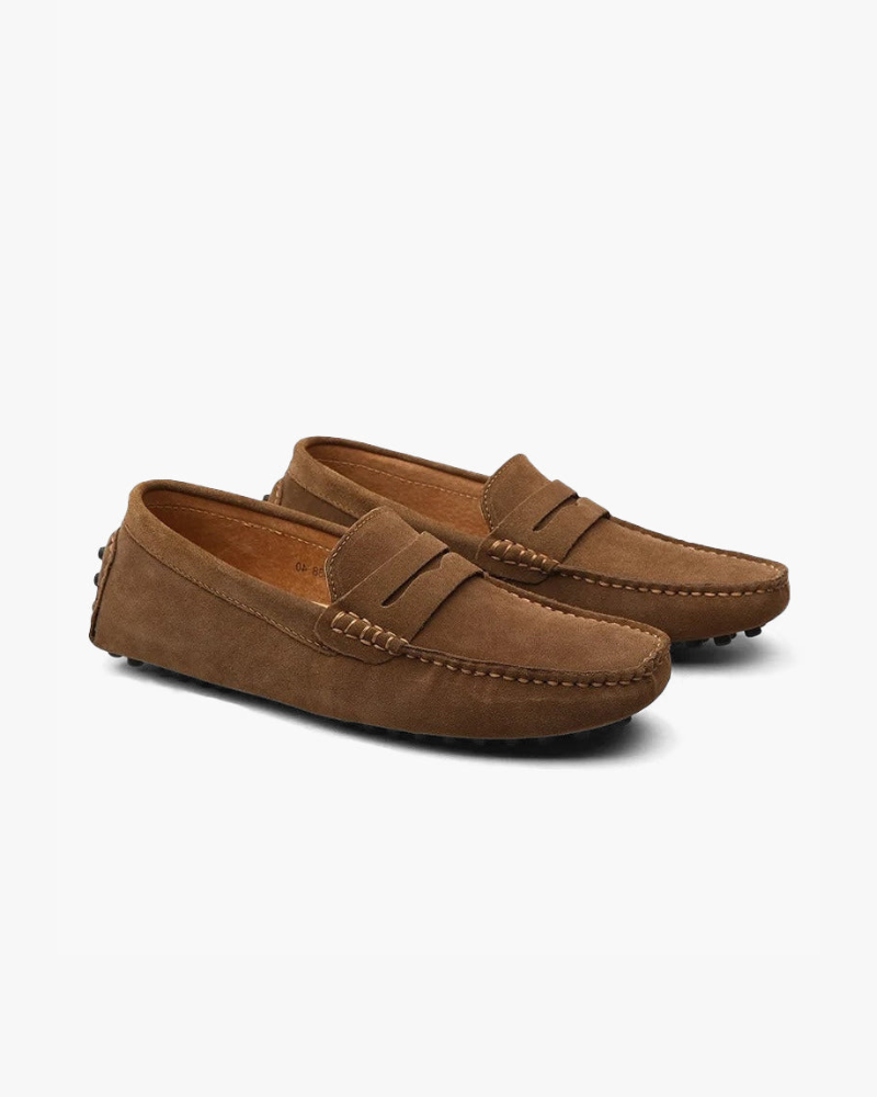 Giulio | Mocassini Driver Uomo in Camoscio, Scarpe Slip-On Casual Old Money