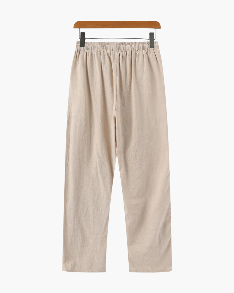 Davide | Pantaloni Uomo in Lino, Pantaloni Estivi Leggeri Old Money
