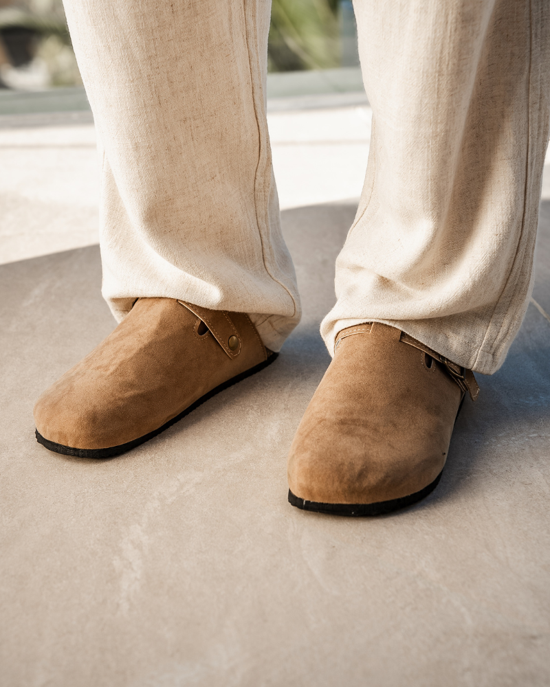 Stefano | Sabot Uomo in Camoscio, Scarpe Slip-On Aperte Old Money
