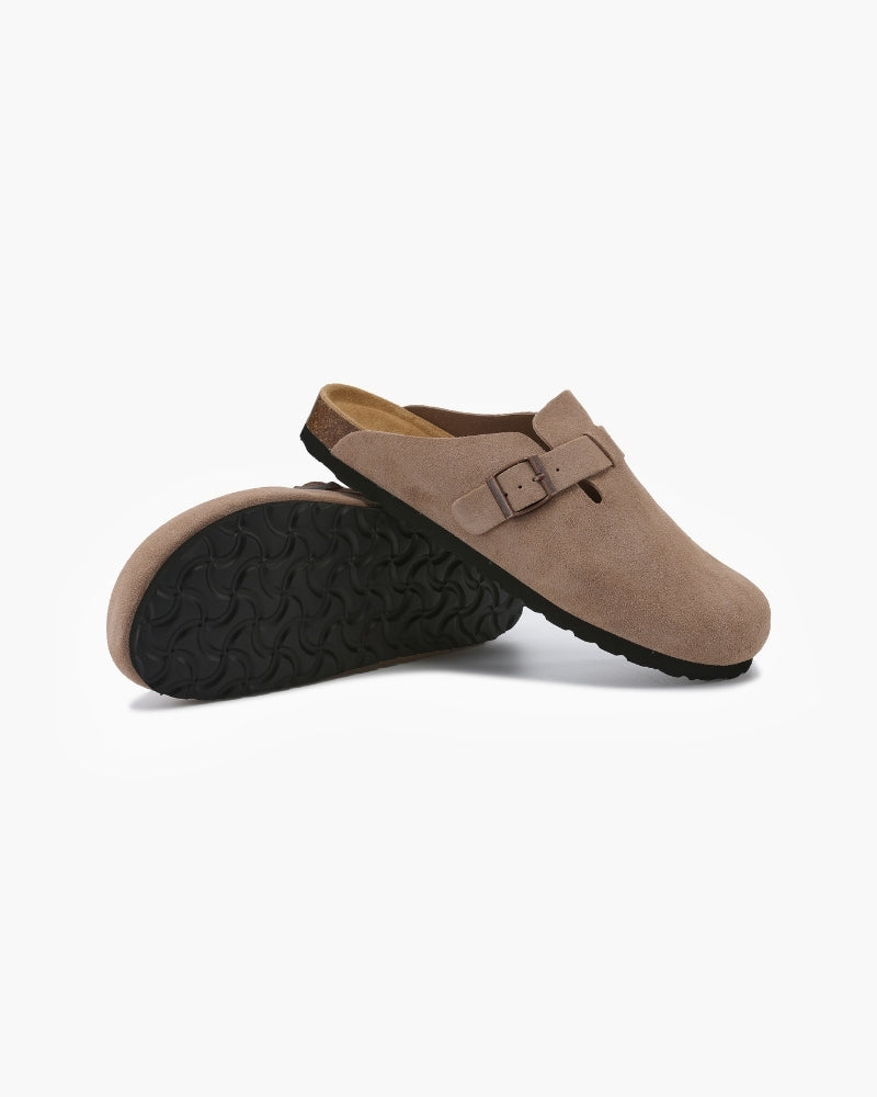 Stefano | Sabot Uomo in Camoscio, Scarpe Slip-On Aperte Old Money