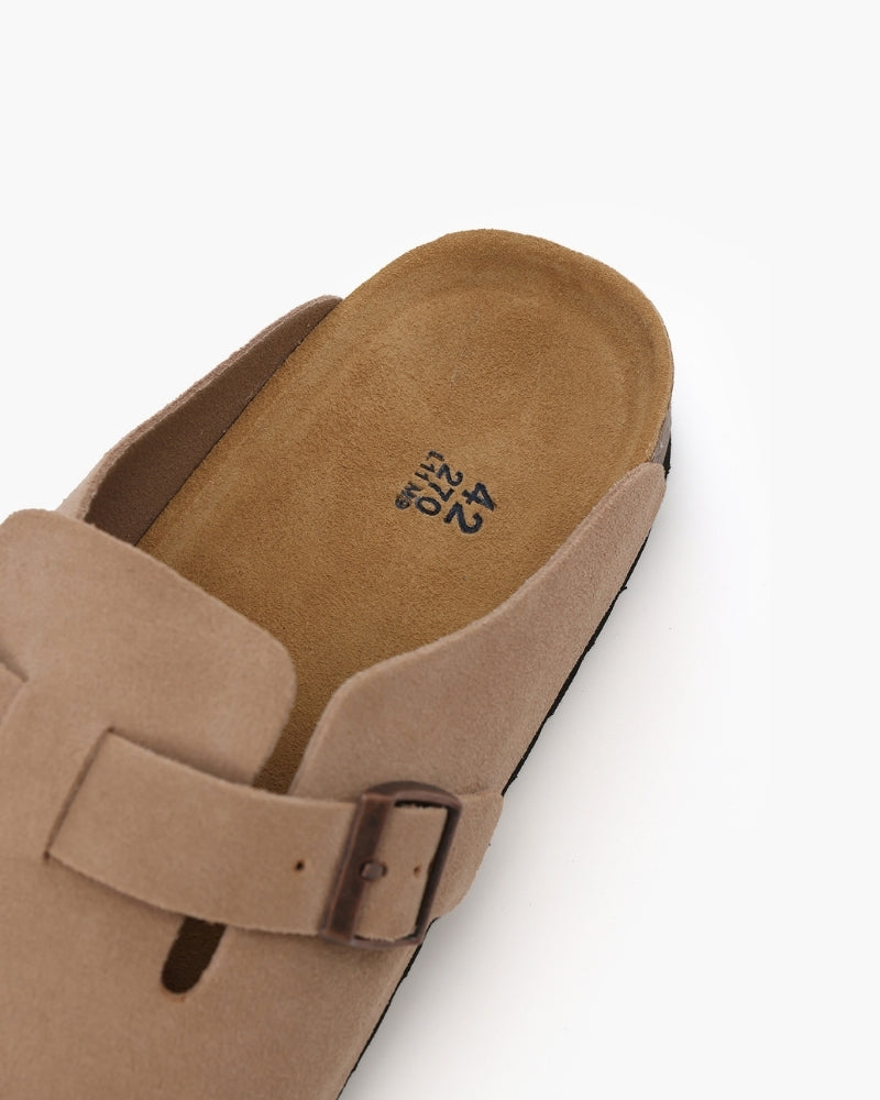 Stefano | Sabot Uomo in Camoscio, Scarpe Slip-On Aperte Old Money