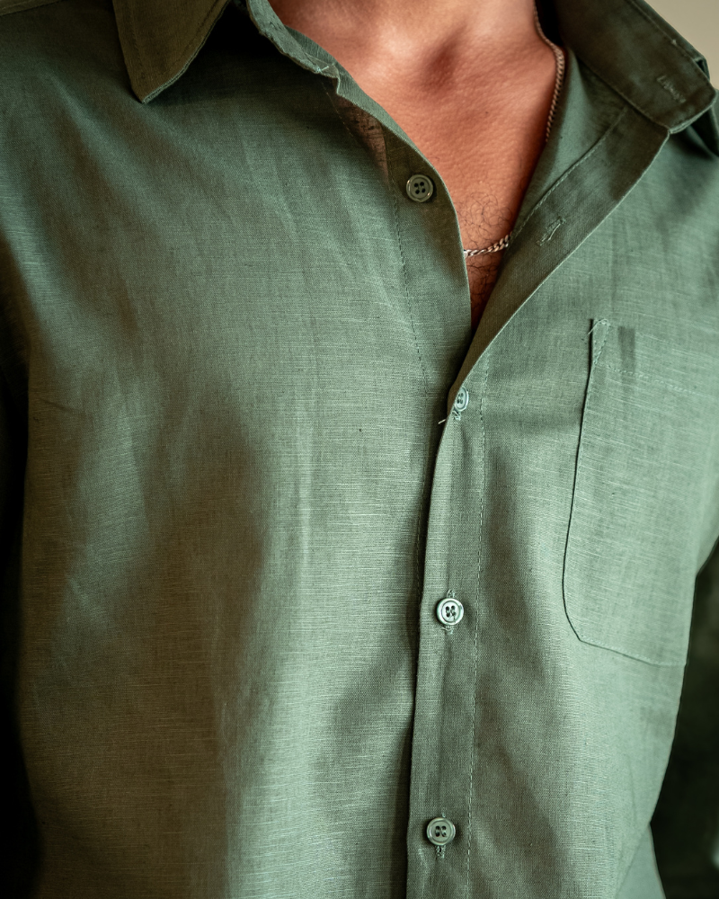 Lorenzo | Camicia Uomo in 100% Lino, Camicia Estiva Traspirante Old Money