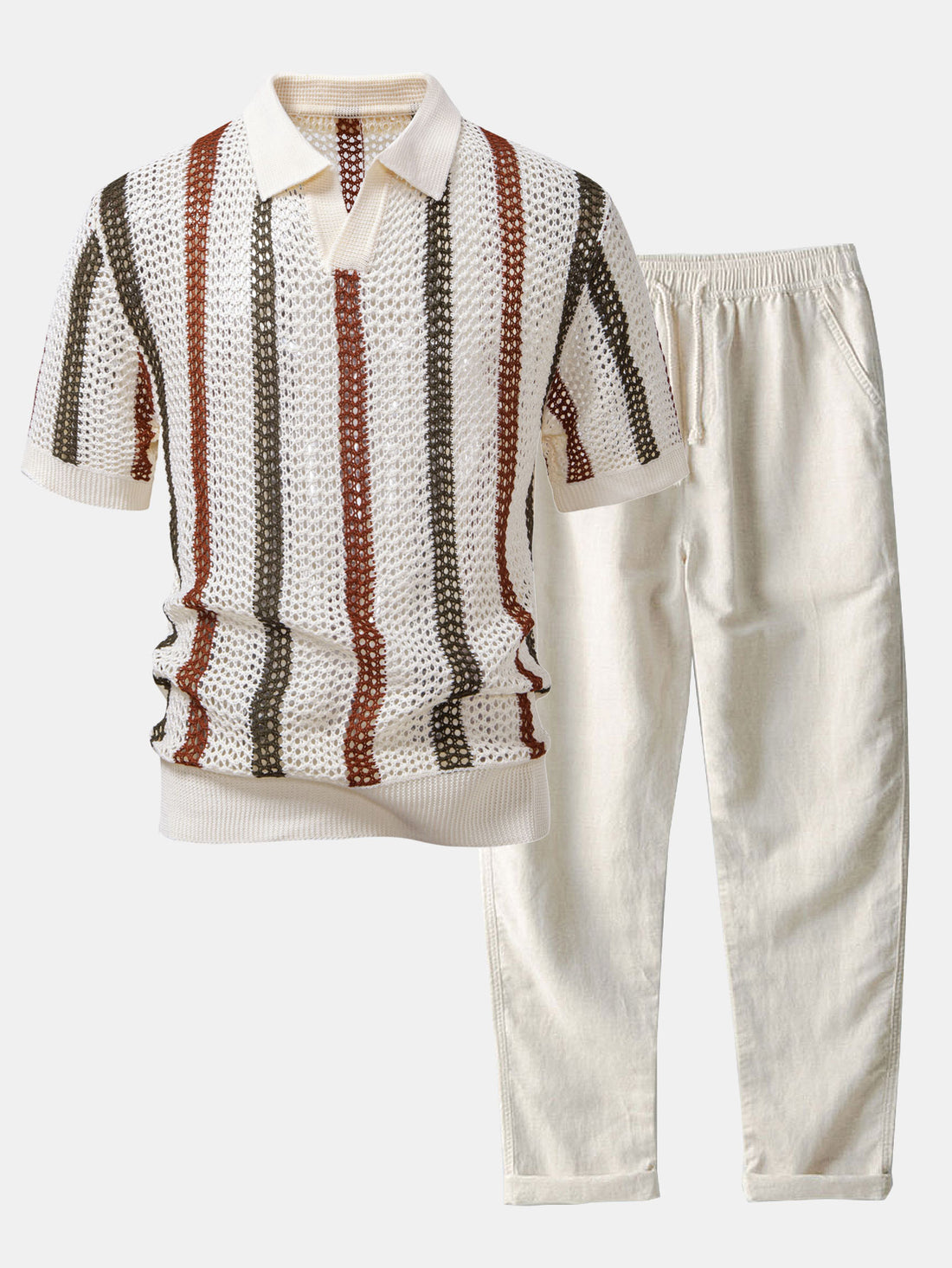 Set Smart Casual Poloshirt en Broek Old Money