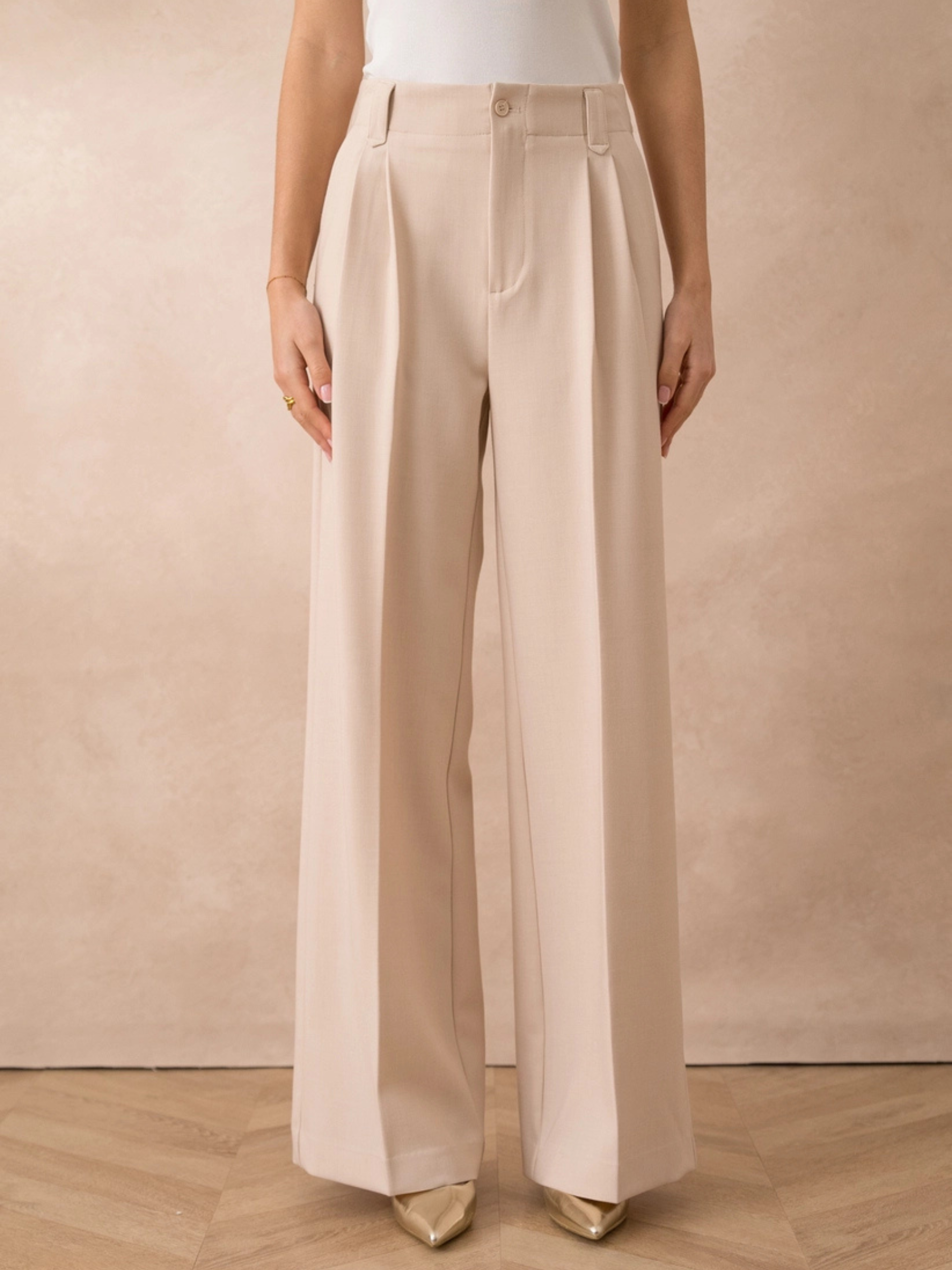 Elegante wijde broek met hoge taille