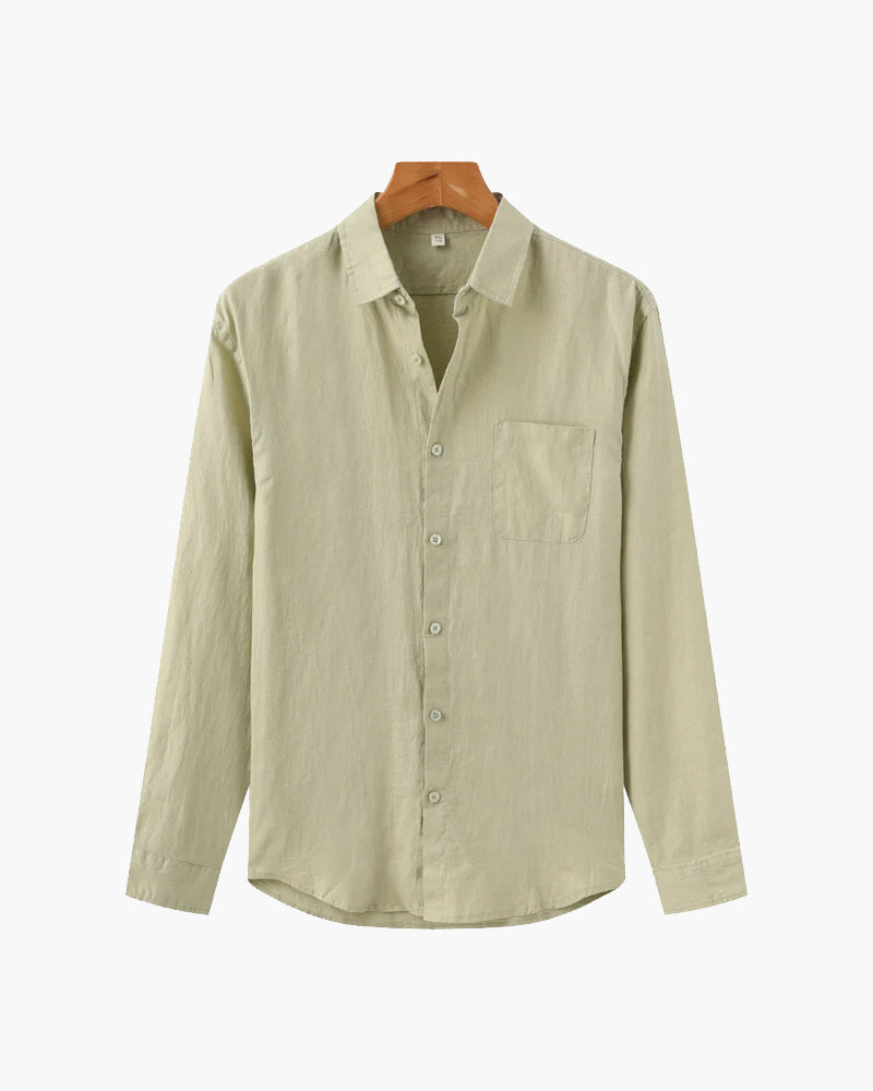 Lorenzo | Camicia Uomo in 100% Lino, Camicia Estiva Traspirante Old Money