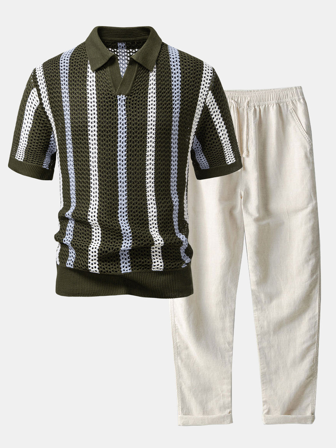 Set Smart Casual Poloshirt en Broek Old Money