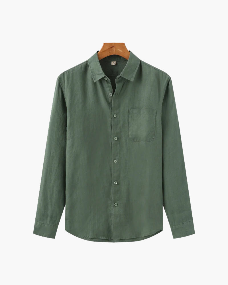 Lorenzo | Camicia Uomo in 100% Lino, Camicia Estiva Traspirante Old Money