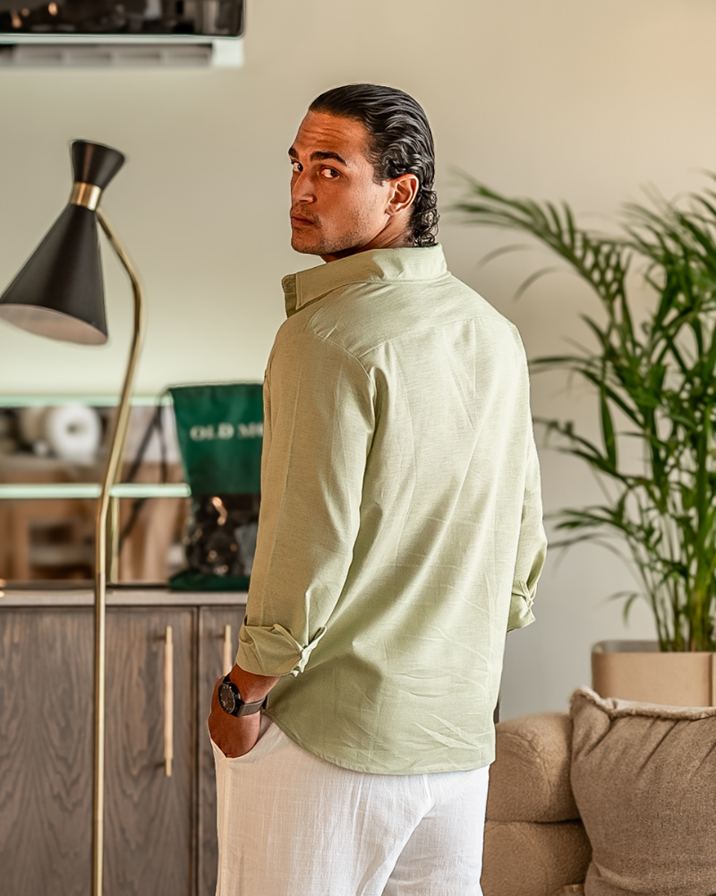 Lorenzo | Camicia Uomo in 100% Lino, Camicia Estiva Traspirante Old Money