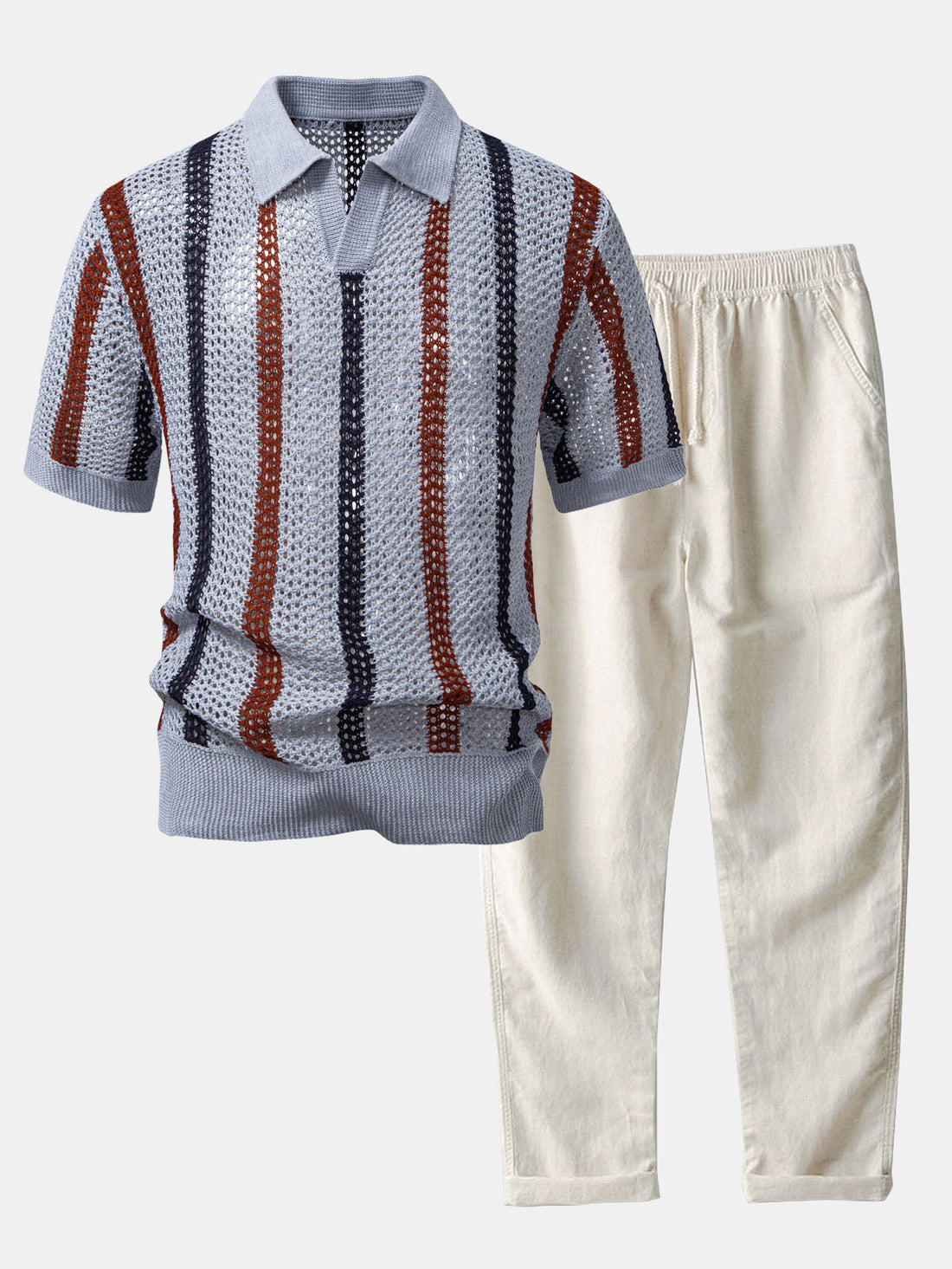 Set Smart Casual Poloshirt en Broek Old Money