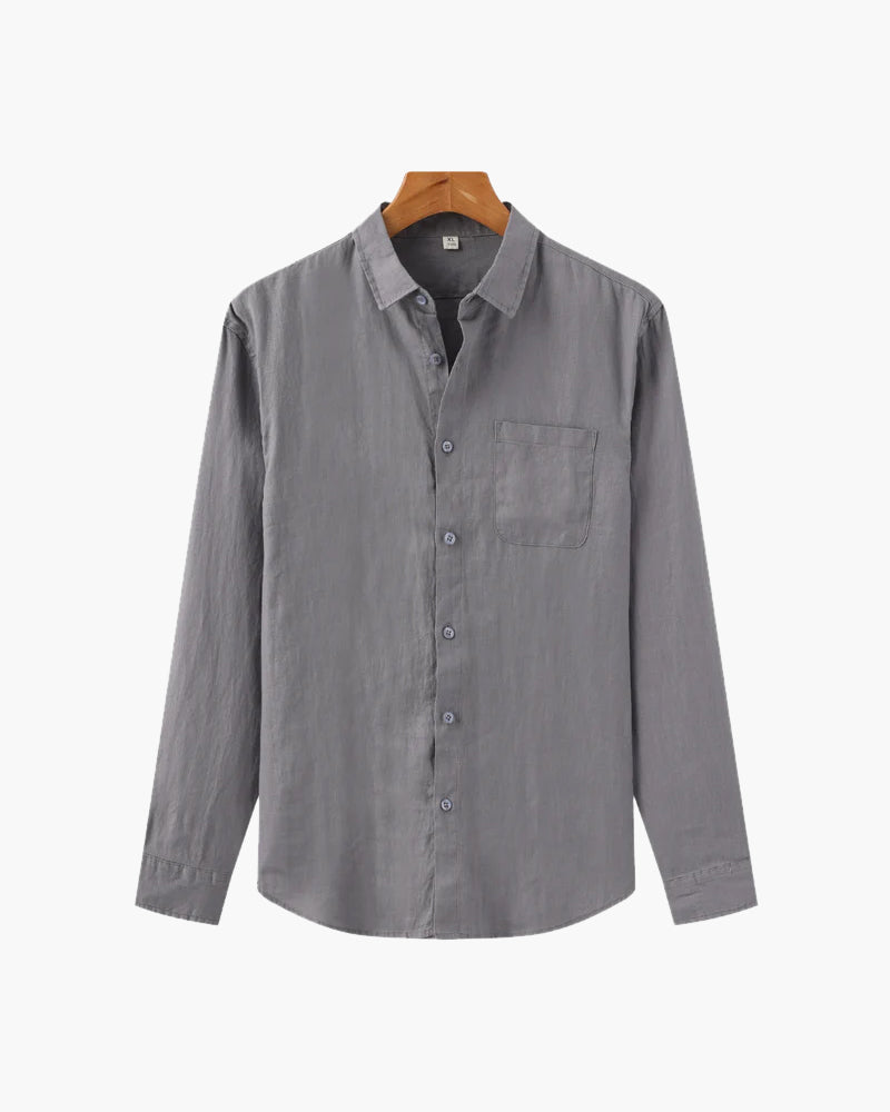 Lorenzo | Camicia Uomo in 100% Lino, Camicia Estiva Traspirante Old Money