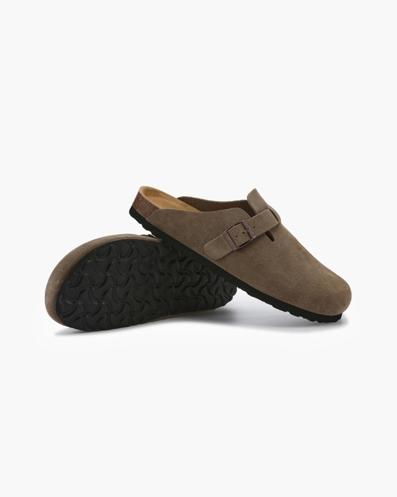 Stefano | Sabot Uomo in Camoscio, Scarpe Slip-On Aperte Old Money