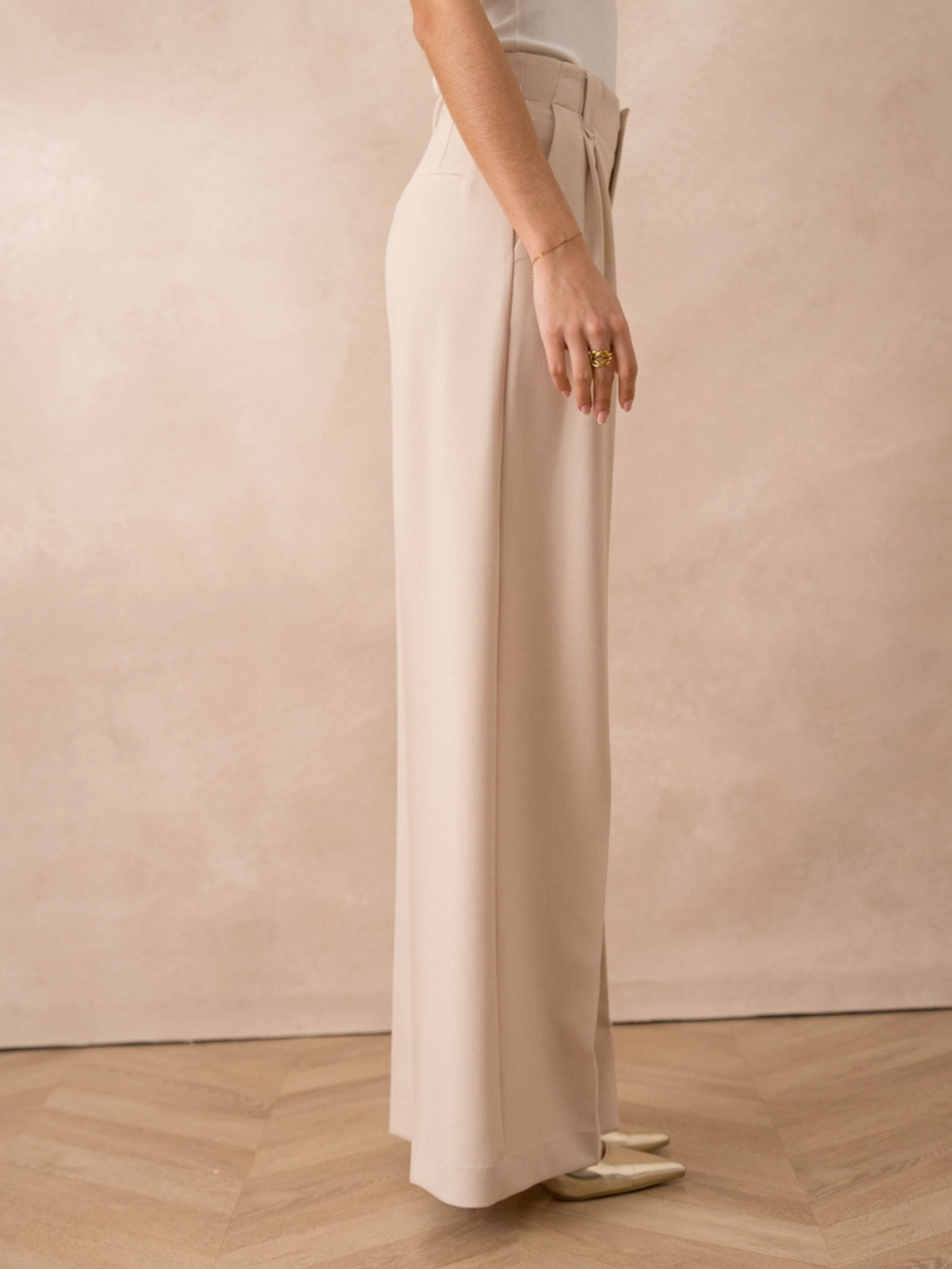 Elegante wijde broek met hoge taille