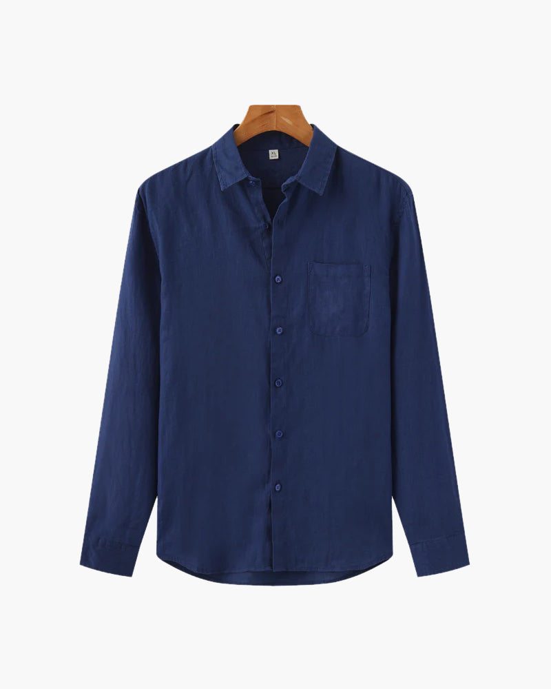 Lorenzo | Camicia Uomo in 100% Lino, Camicia Estiva Traspirante Old Money