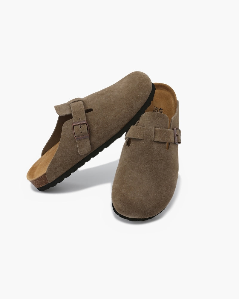 Stefano | Sabot Uomo in Camoscio, Scarpe Slip-On Aperte Old Money