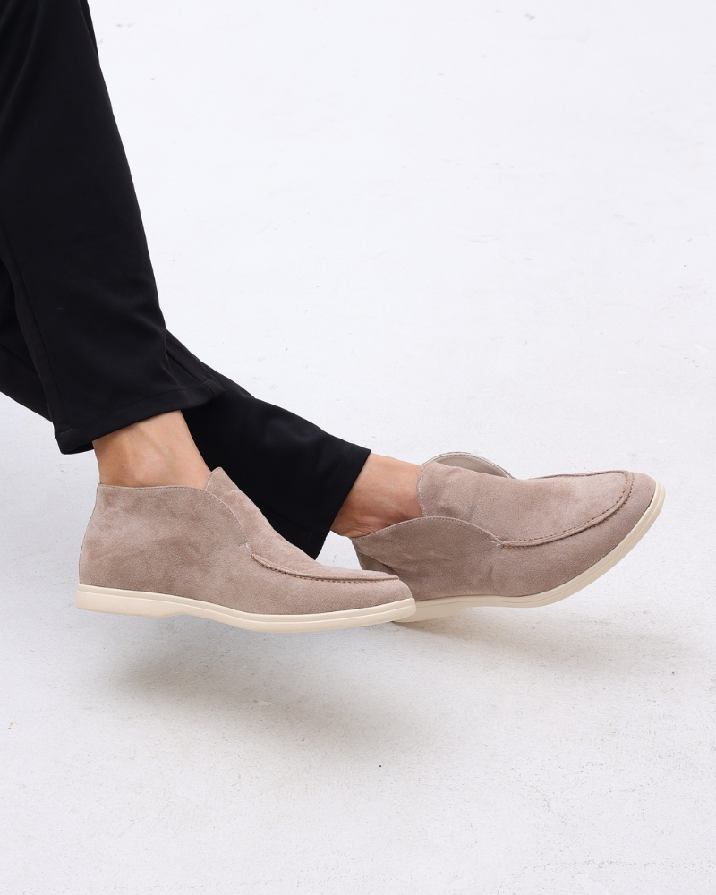 Matteo | Mocassini Alti Uomo in Camoscio, Scarpe Slip-On Eleganti Old Money