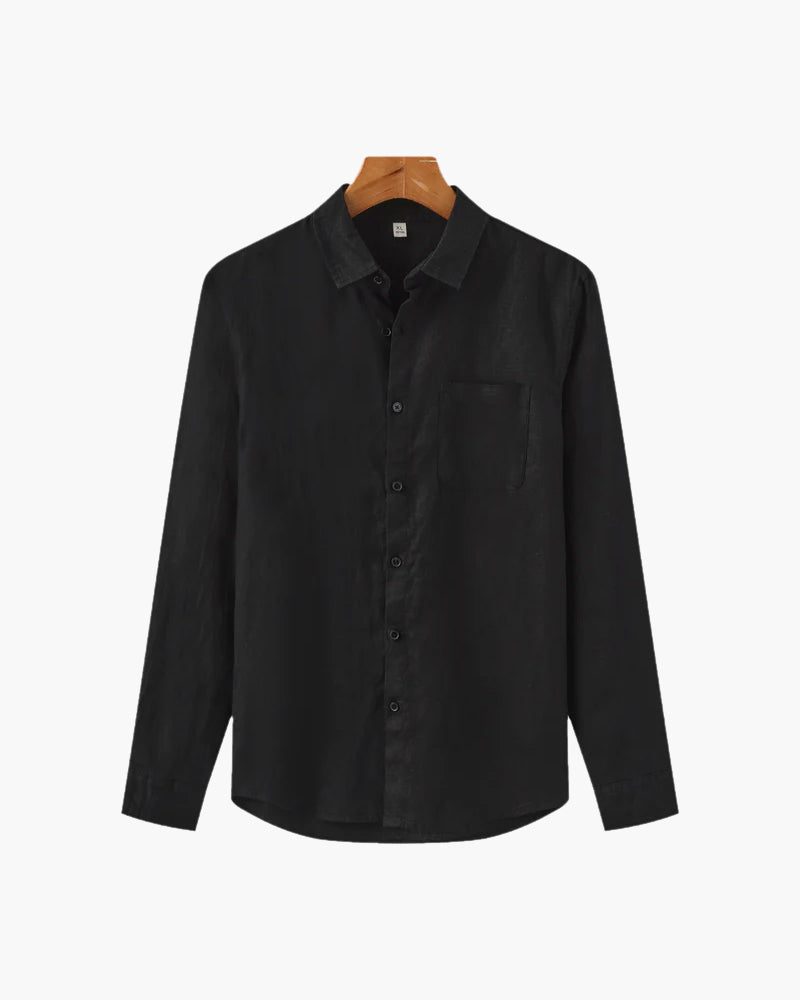 Lorenzo | Camicia Uomo in 100% Lino, Camicia Estiva Traspirante Old Money