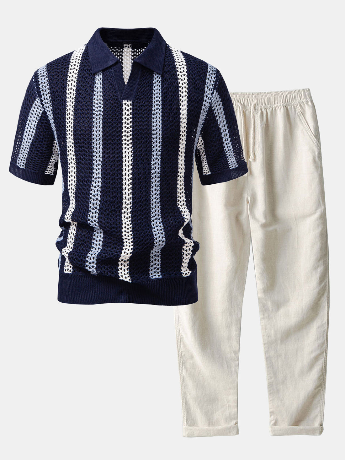 Set Smart Casual Poloshirt en Broek Old Money