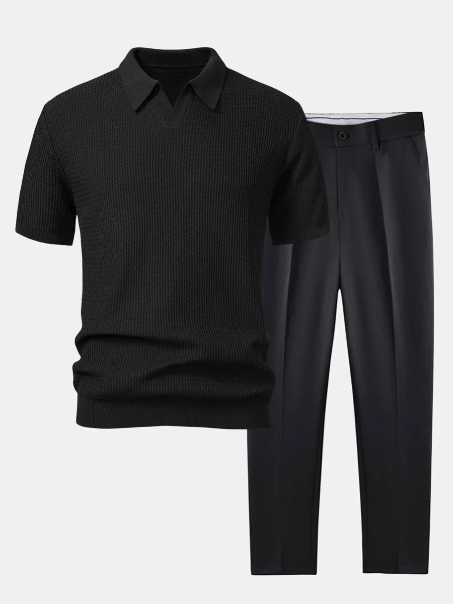 Set van linnen overhemd en short in Old Money-stijl