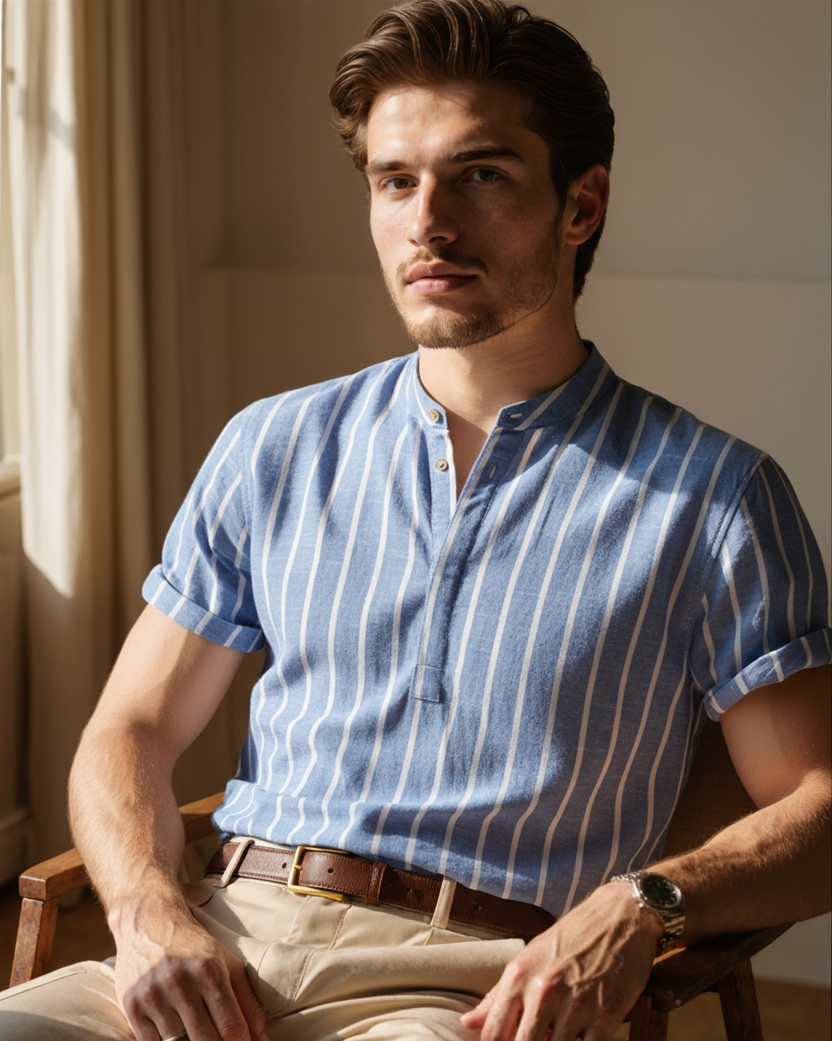 Riccardo | Polo Uomo a Righe, Maglia Polo in Cotone Stile Marinaro Old Money