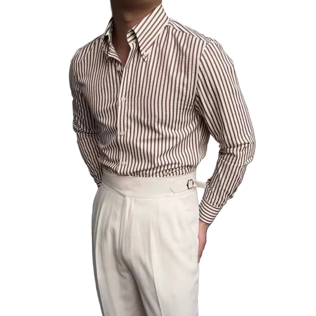 Camicia a Righe a Maniche Lunghe vista frontale