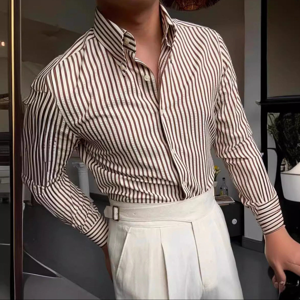 Camicia a Righe a Maniche Lunghe dettaglio righe