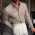 Camicia a Righe a Maniche Lunghe dettaglio righe