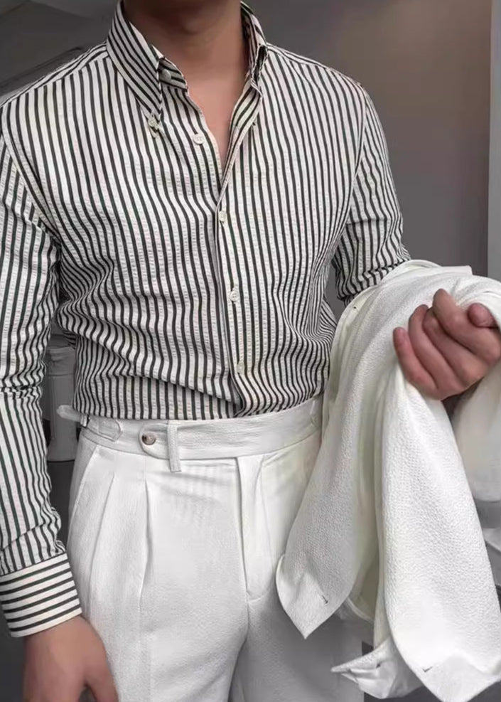 Camicia a Righe a Maniche Lunghe vista completa