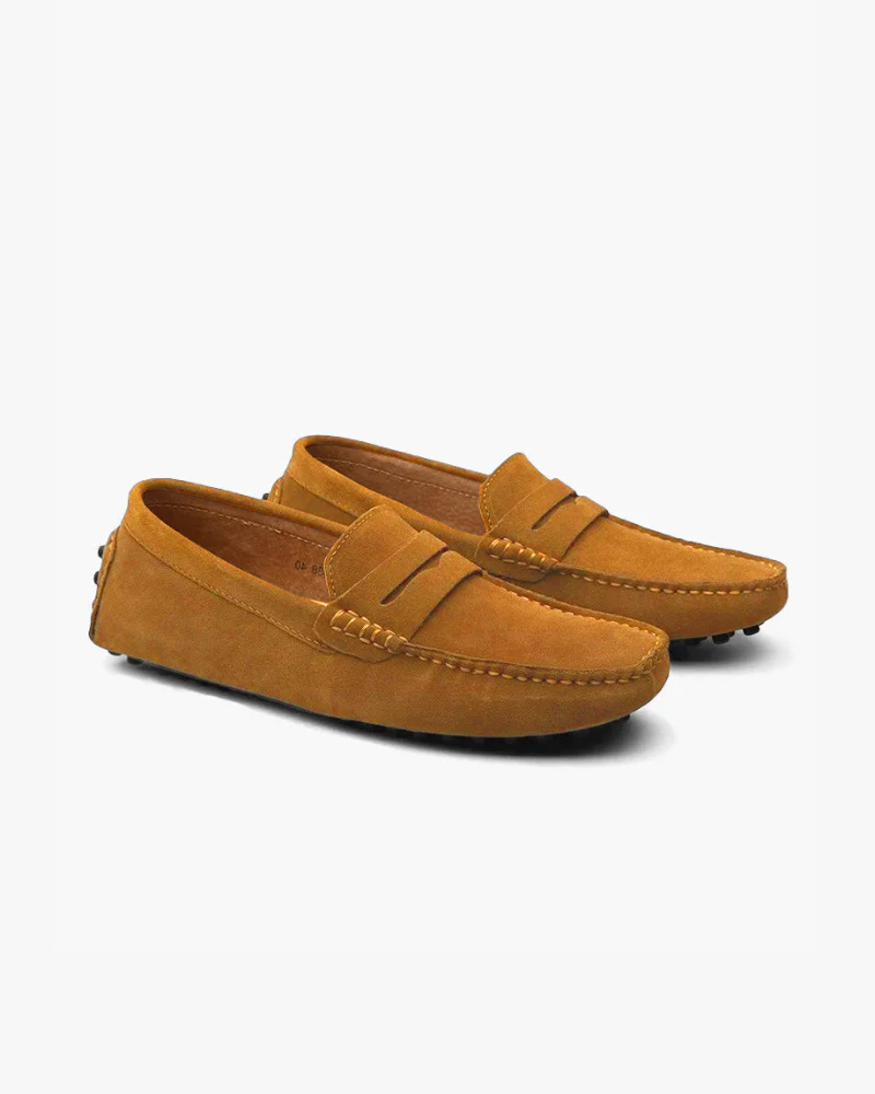 Giulio | Mocassini Driver Uomo in Camoscio, Scarpe Slip-On Casual Old Money