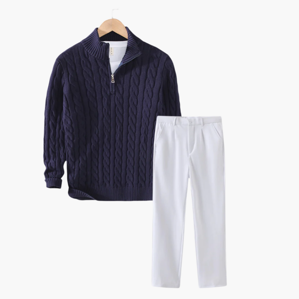 Set Primaverile Polo e Pantalone Casual Raffinato Old Money