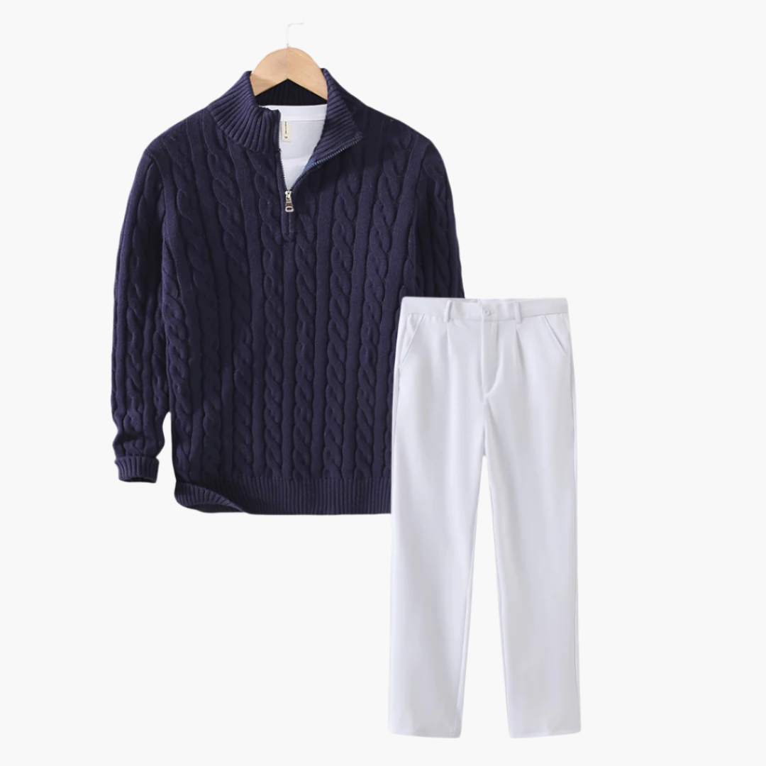 Set Primaverile Polo e Pantalone Casual Raffinato Old Money