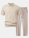 Set van linnen overhemd en short in Old Money-stijl