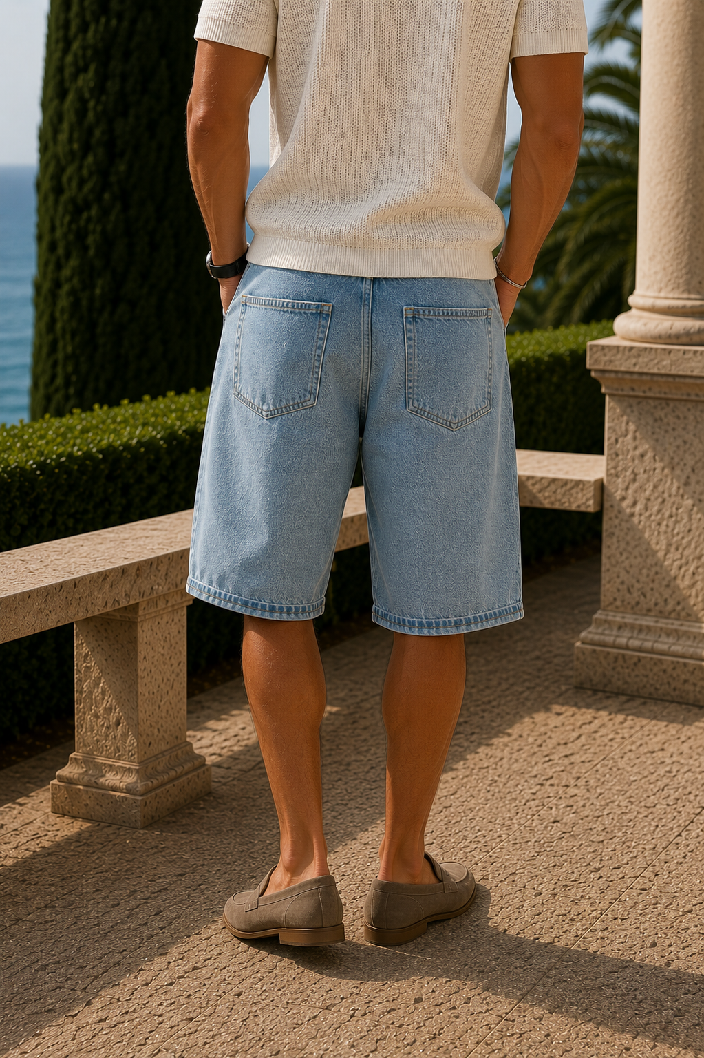 Shorts met wijde pijpen en knielengte