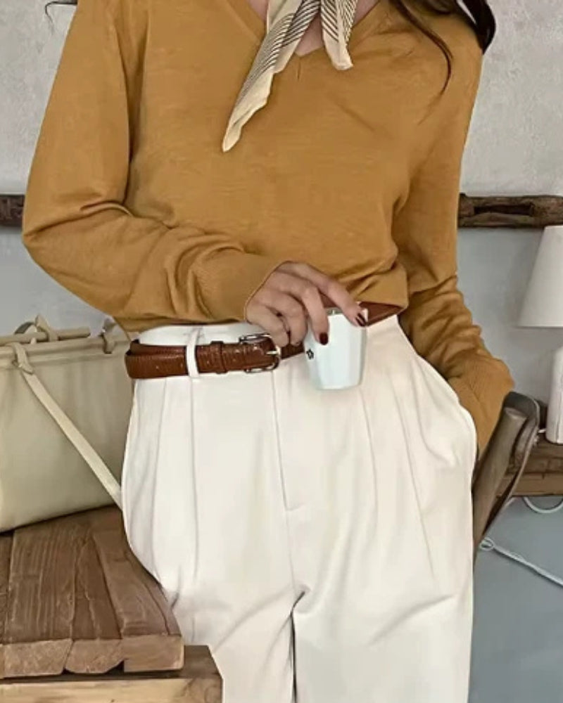Giulia | Pantaloni Capri Donna, Pantaloni a Vita Alta Eleganti Old Money
