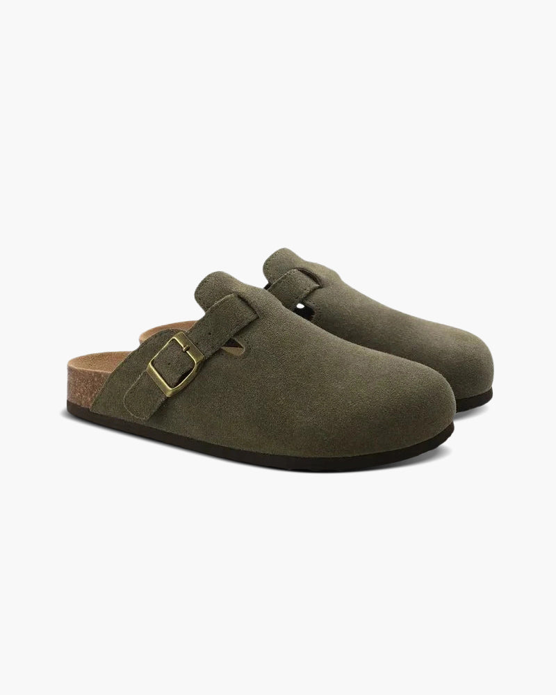 Stefano | Sabot Uomo in Camoscio, Scarpe Slip-On Aperte Old Money