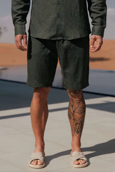 Shorts con Coulisse ed Elastico in Vita colore verde