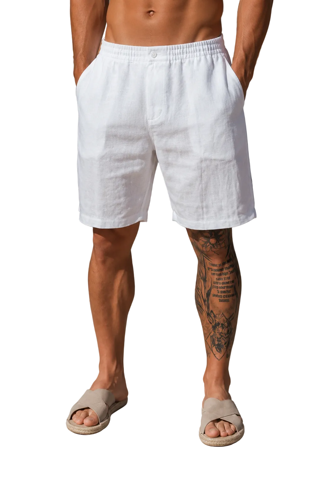 Shorts con Coulisse ed Elastico in Vita colore bianco