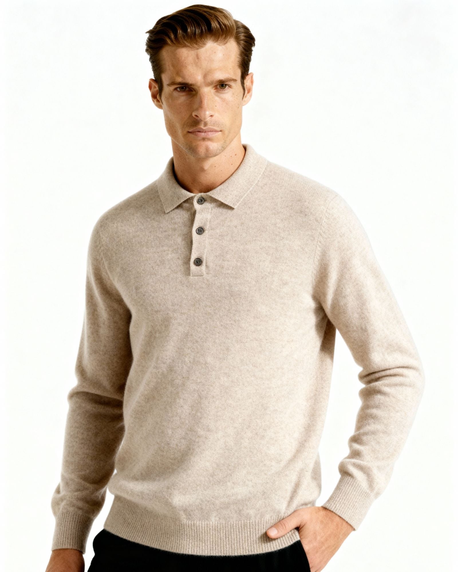 Emanuele | Polo Uomo in 100% Cashmere, Maglia Polo Premium Morbida Old Money