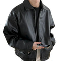 Bomber Jacket in Pelle Oversize Streetwear vista frontale