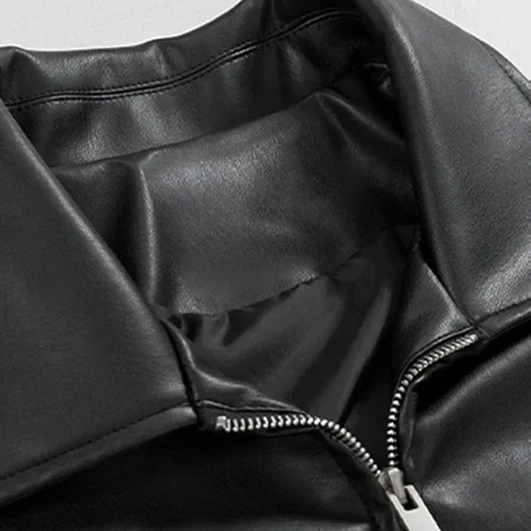 Bomber Jacket in Pelle Oversize Streetwear vista laterale