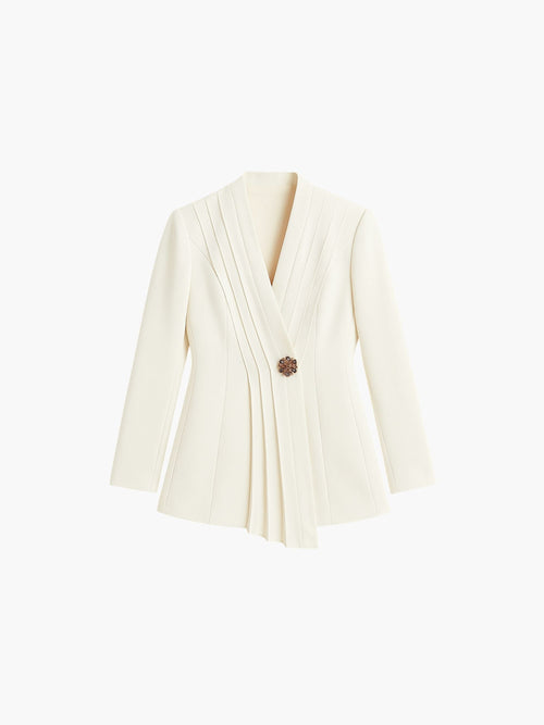 Blouse met V-hals en plissé Smart Luxury Special Edition