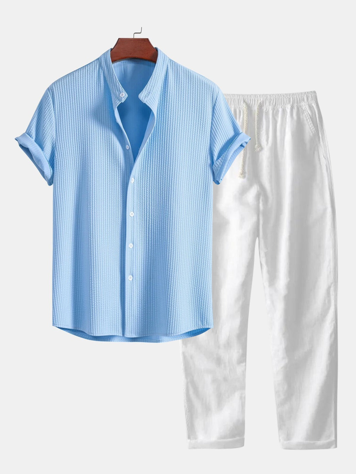 Bicolor Overhemd en Old Money Resort Short Set