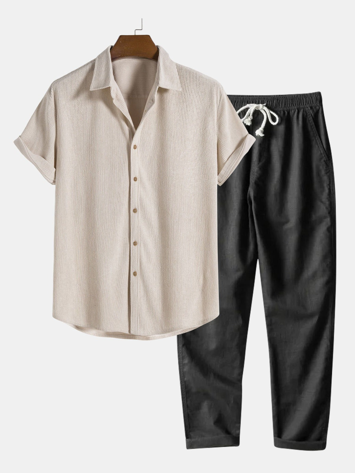 Bicolor Overhemd en Old Money Resort Short Set