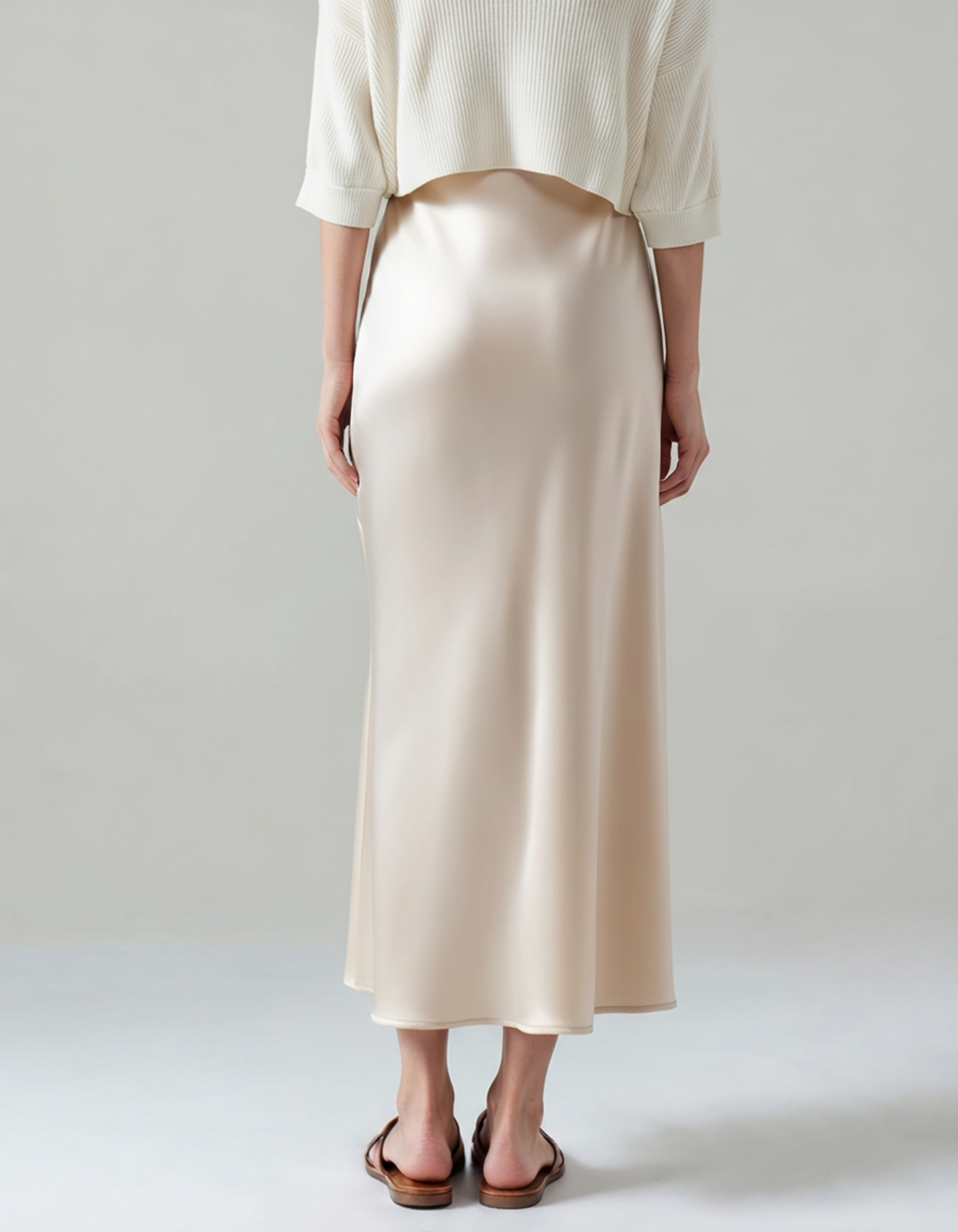 Chiara | Gonna Donna in Seta, Gonna Midi Elegante a Vita Alta Old Money